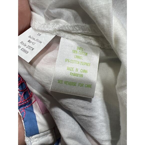 Lilly Pulitzer Jarvey Blue White Striped Turtle Bow Skort Womens Size 8 - Picture 12 of 13